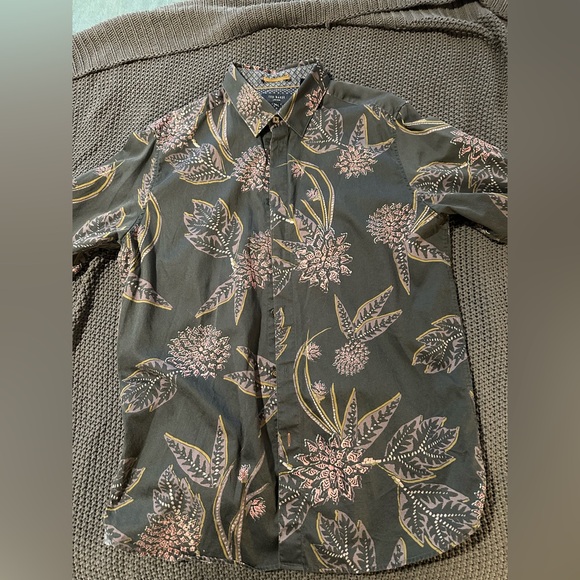 Ted Baker London Mens Dark Floral Button Down Shirt EUC Long Sleeve - Picture 2 of 9